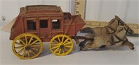 Cast iron horses pulling stagecoach