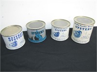 Lot of 4 Vintage Oyster Cans