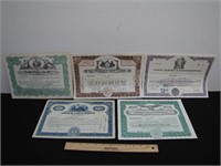 Vintage Lot of Original Stock Certificates