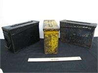 Lot of 3 US Military Ammo Boxes