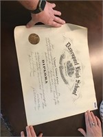 Vintage 1923 Davenport Diploma