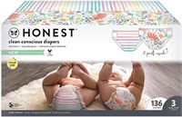 The Honest Company Box Diapers, Size 3, 136 Ct