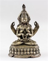 Indian Bronze Twelve-Arm Guanyin Statue