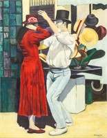 Helga Frederick Oil on Canvas Dancing Couple