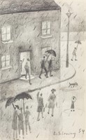 L. S. Lowry English Graphite on Paper