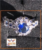 Blue Sapphire Beauty 100% Polished Sterling Silver