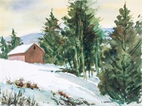 Edward Garbely 1908-1999 US Watercolor Landscape