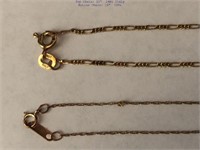 Jewelry:  Pair of Gold Chains 10kt & 14kt