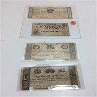 (4) SCRIPT CURRENCY BANK NOTES, 1818 TO 1863