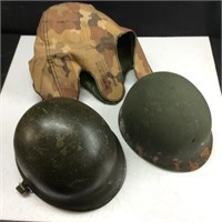 VTG. ARMY HELMET DESERT CAMO COVER,