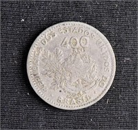 1901 400 REIS BRAZIL COIN MCMI Brasil