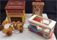 VTG FISHER PRICE TOYS, WOODEN DUCKS, TIKTOK