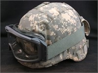 MILITARY ISSUE HELMET W/ ESS GOGGLES