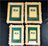 (4) COTTAGE WOOD CABIN VIBE PICTURE FRAMES