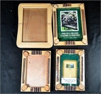 (4) COTTAGE WOOD CABIN VIBE PICTURE FRAMES