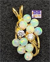 Yellow EGP Over Silver Opal Sapphire Pendant