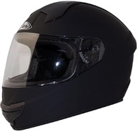 Matte Black Full-Face Motorcycle Helmet - X-Large