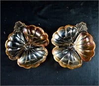 VINTAGE JEANETTE IRIDESCENT MARIGOLD CANDY DISHES