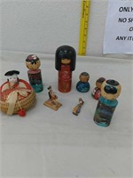 Japanese wood collectible dolls