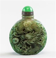 Green Snuff Bottle with Lid