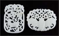 Lot of Two Chinese White Stone Carved Pendant