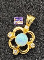 VIntage Style OPAL Solitaire Yellow Gold EGP
