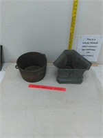 Cast iron and copper pots