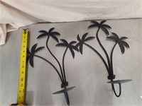 Palm tree wall candle holders