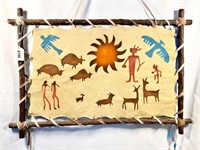 Painted Leather Art Wall Hanging