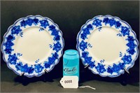 Antique Grindley Clarence Flow Blue Dinner Plates