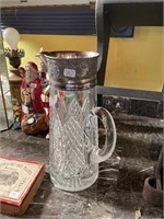 Silver Plate Crystal Pitcher