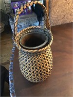 Japanese woven well water bucket