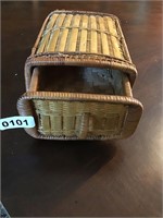 Burmese woven basket storage drawer