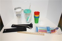 Pampered Chef Mixer Cups & Straws