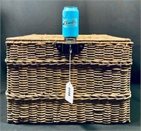 Storage Ready Woven Basket w/Lockable Lid