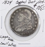1834 Capped Bust Silver Half Dollar - Large Date