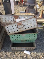 (5) Vintage Metal Crates