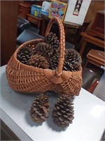 Basket with pine cones