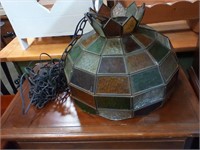 Vintage stained glass hanging light