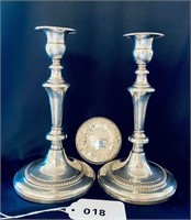 Weighted Silver Candle Stands & Mirror