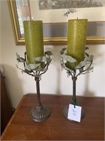 PAIR LOUISIANA CANDLE STICKS METAL