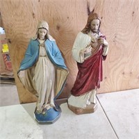 21"H Jesus and Mary Statue