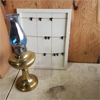 21"H Oil Lamp, Decorative Card Holder