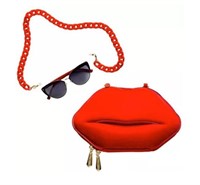 Betsey Johnson Metal Sunglasses with Case/chain