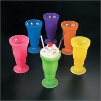 Plastic Old Fashioned Soda Shoppe Sundae Cups, 12