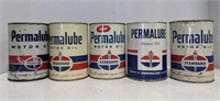(5) Permalude Standard Oil cans, one unopened,
