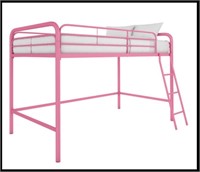 Rosebery Kids Junior Twin Metal Loft Bed in Pink