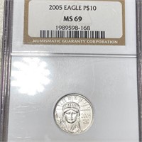 2005 $10 Platinum Eagle NGC - MS69