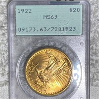 1922 Gold Double Eagle PCGS - MS63