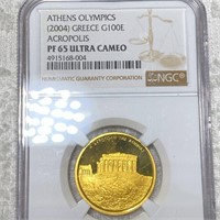 2004 Greek Olyimpic Gold 100 Euro NGC-PF65 ULTCAM